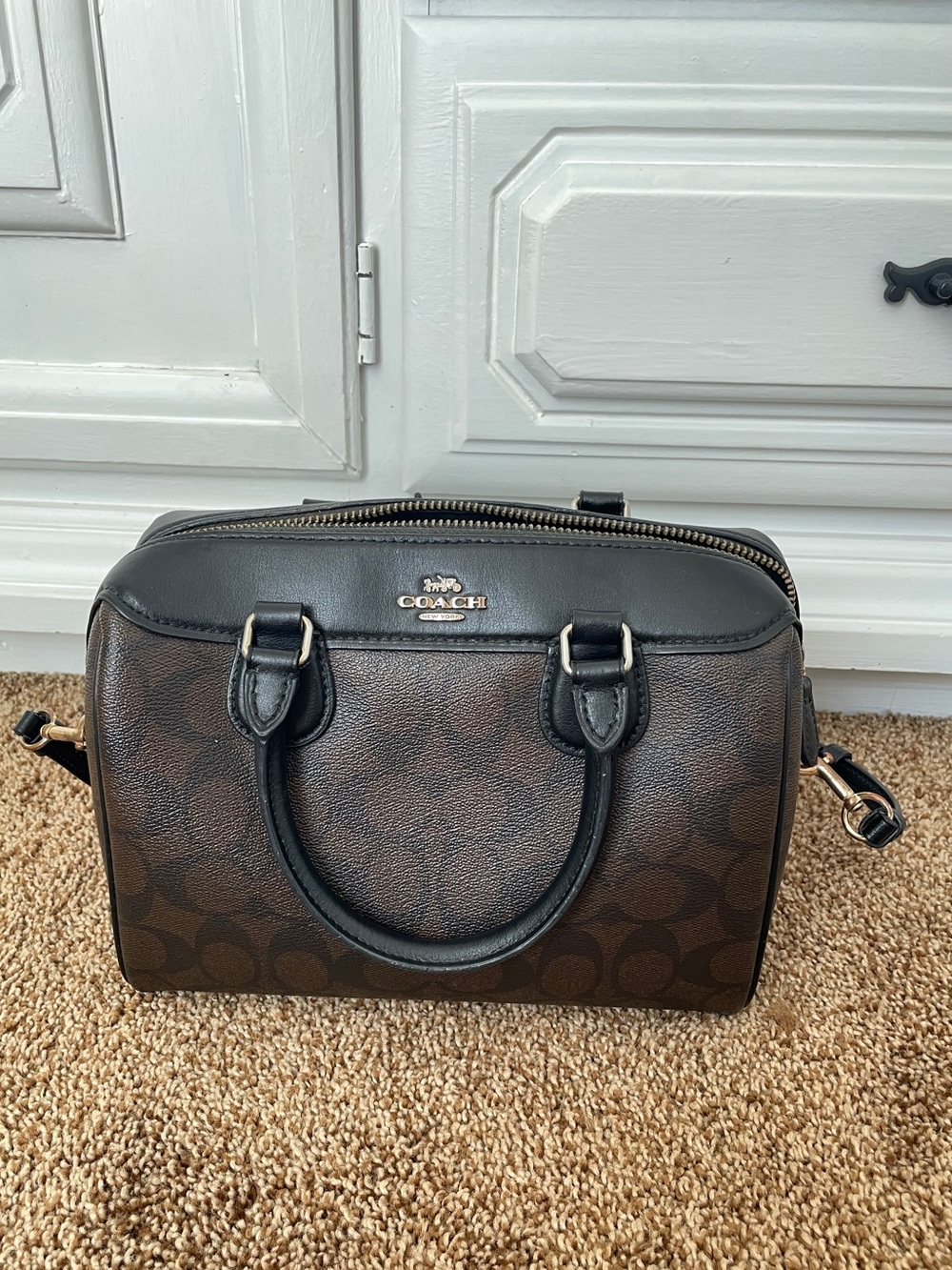 Coach Brown and Black Satchel